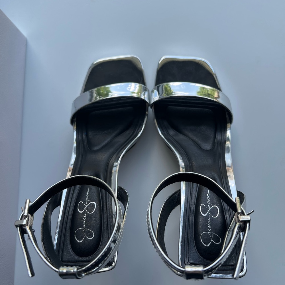 Jessica Simpson Silver Metallic Heels